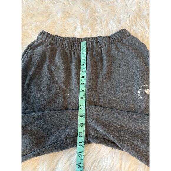 American Eagle Gray Fleece High Waisted Baggy Jogger Sweatpants Women’s Size M - Picture 6 of 8